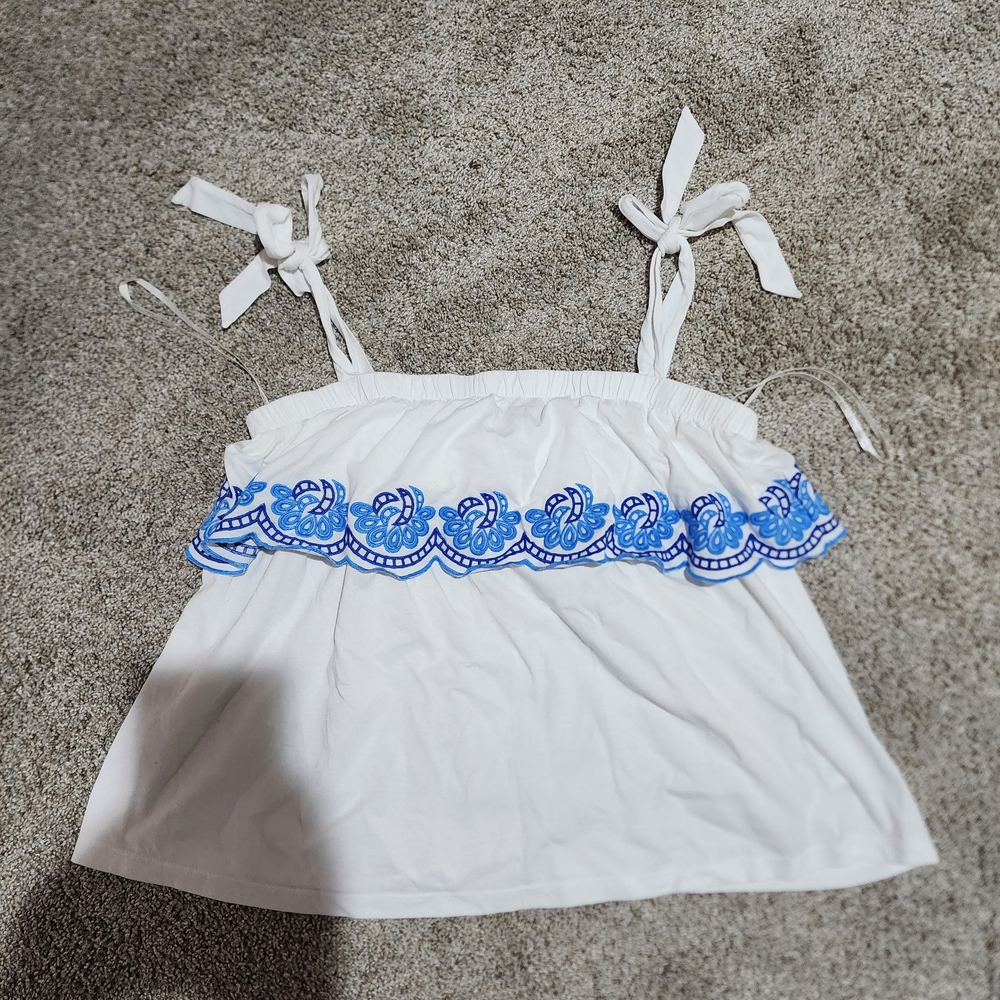 Lilly Pulitzer White Blouse with Gold Script